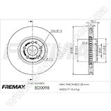 Диск тормозной передний Fremax BD-0098