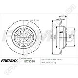 Диск тормозной задний Fremax BD-3328