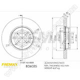 Диск тормозной передний Fremax BD-6035