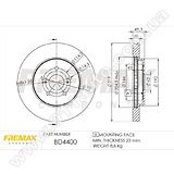 Диск тормозной передний Fremax BD-4400