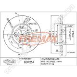 Диск тормозной передний Fremax BD-1257