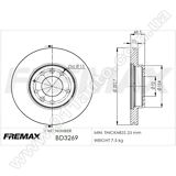 Диск тормозной передний Fremax BD-3269