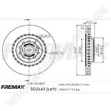 Диск тормозной передний левый Fremax BD-2643