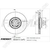 Диск тормозной передний левый Fremax BD-2613